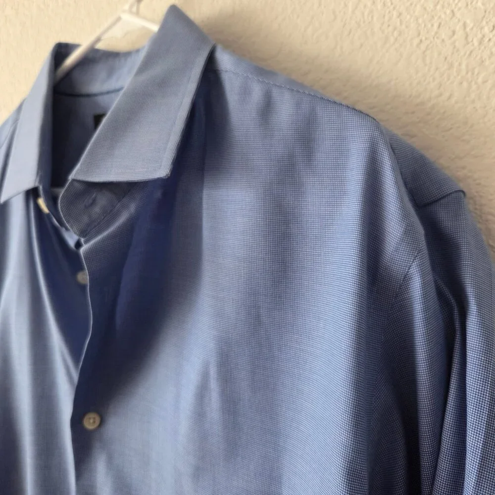 Banana Republic Mens Non-Iron Slim Fit Dress Shirts XL Cotton Blend Bundle of 2